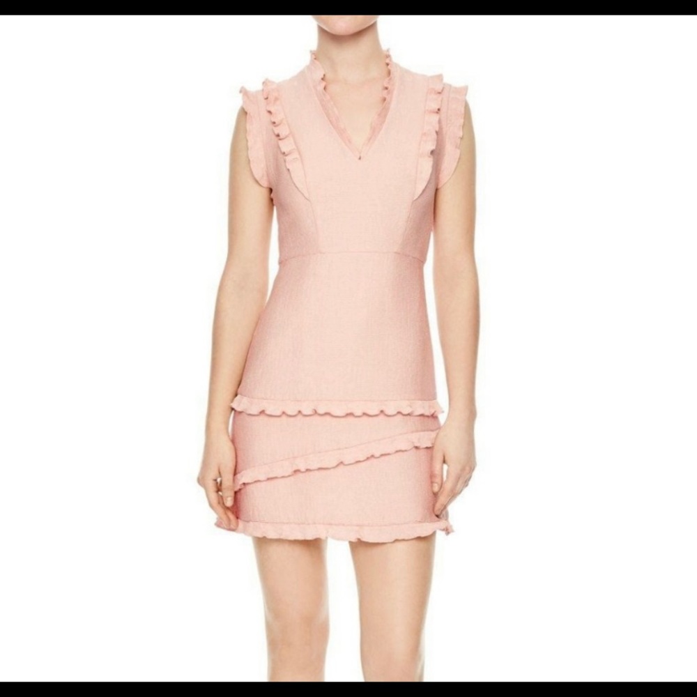 SANDRO Pink Girly Ruffle Dress NWT
